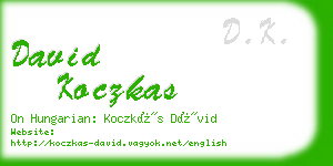 david koczkas business card